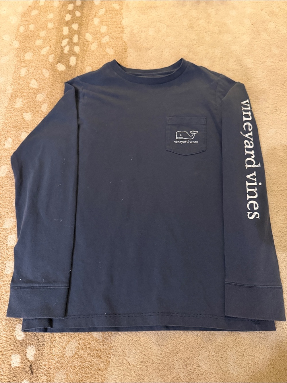 Vineyard Vines Boy’s Navy Long-Sleeve Pocket Tee Size Small